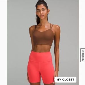 Lululemon Like a Cloud Ribbed Longline Bra Roasted Brown